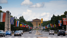 Photograph of Benjamin Franklin Parkway on a sunny day